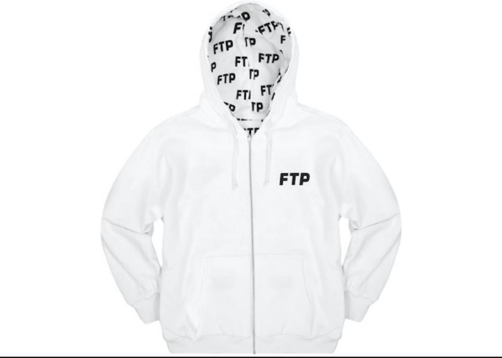 FTP Reversible Logo Hoodie White