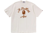 BAPE Chain Stitch College Relaxed Fit Tee Ivory