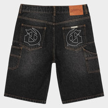 Load image into Gallery viewer, Godspeed Twin Panel Denim Shorts Black