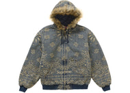Supreme Bandana Jacquard Denim Hooded Work Jacket Blue