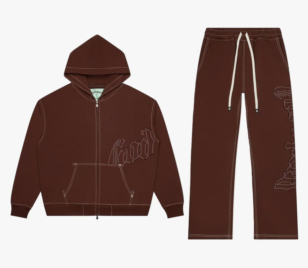 Godspeed OG Logo Sweatsuit V2 Brown/White