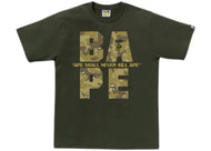BAPE Bitmap Logo Tee Olivedrab