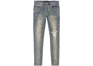 Purple Brand Blotted Paint Blowout Jeans Mid Indigo