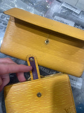 Load image into Gallery viewer, Vintage Louis Vuitton Yellow Epi Bi Fold Long Wallet &amp; Coin Purse