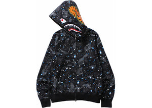 BAPE Space Camo Shark WGM Full-Zip Hoodie Black