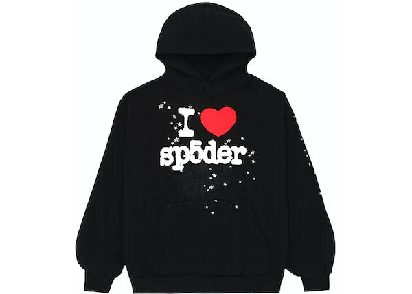 Sp5der I Heart SP5 Souvenir Hoodie Black