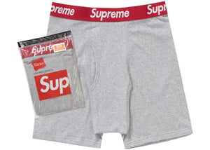 Supreme Hanes Boxer Briefs (2 Pack) Heather Grey