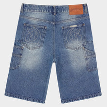 Load image into Gallery viewer, Godspeed Twin Panel Denim Shorts Blue