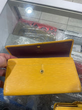 Load image into Gallery viewer, Vintage Louis Vuitton Yellow Epi Bi Fold Long Wallet &amp; Coin Purse