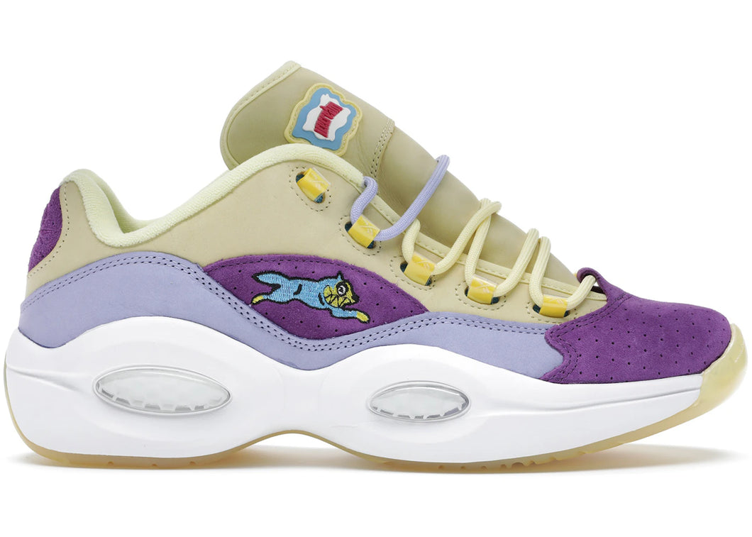 Reebok Question Low BBC Ice Cream Running Dog Yellow Purple