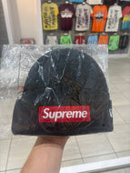 Supreme New Era Box Logo Beanie Black/ Red