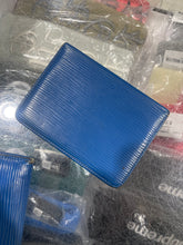 Load image into Gallery viewer, Vintage Louis Vuitton Blue Epi Bi Fold Long Wallet &amp; ID Holder